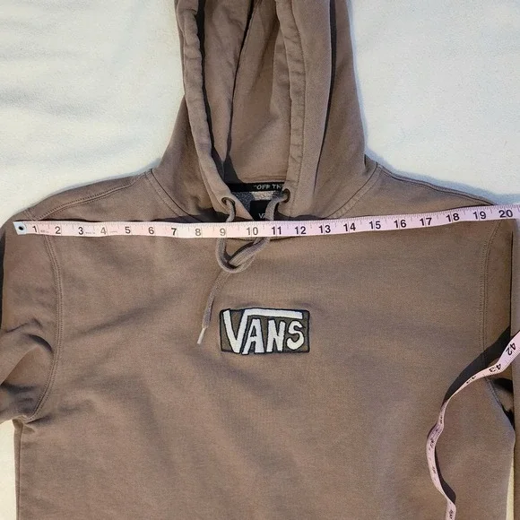Vans Pullover Hoodie Embroidered Logo Boxy Fit Casual Comfy Brown Small - Picture 7 of 9